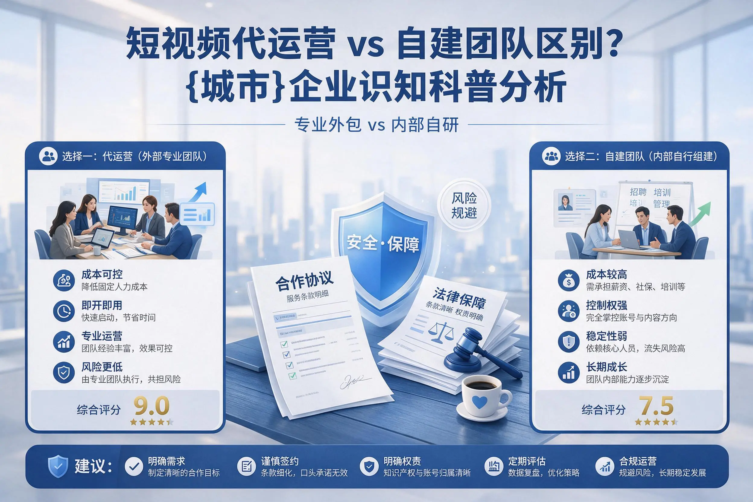 短视频代运营与自建团队区别？烟台企业认知科普分析